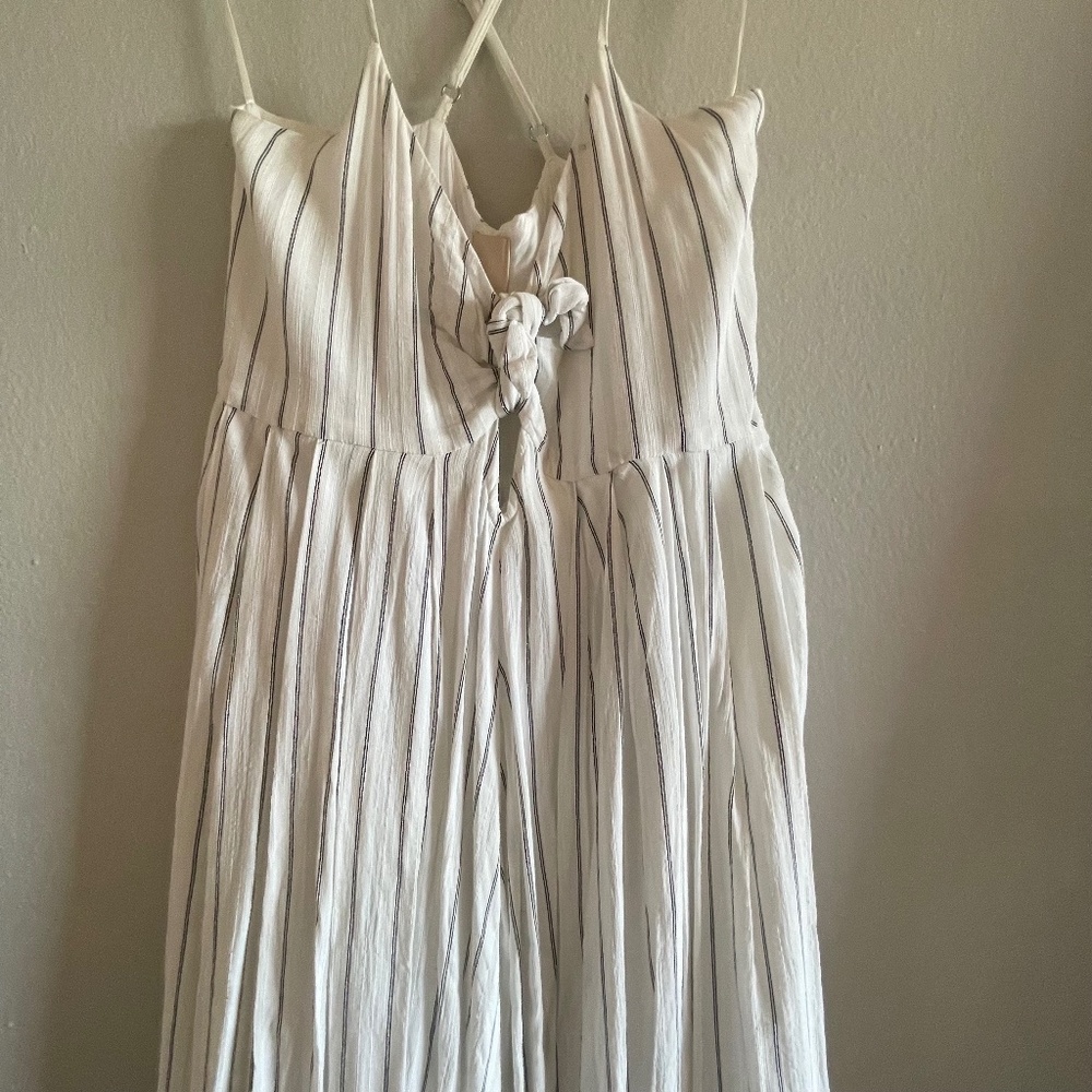 Heavy long tie front dress